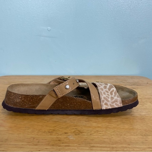 Betula Birkenstock Leather Strap Embellished Animal Cheetah Print Sandal‎ Sz 5 - Picture 3 of 9